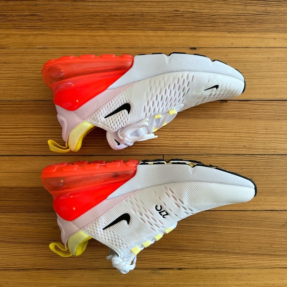 Nike Air Max 270 trainers - white, yellow, and orange, size 8.5, gently worn - Picture 4 of 8